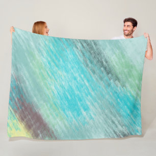 Turquoise, Groen en Mauve Marmer Abstract Fleece Deken