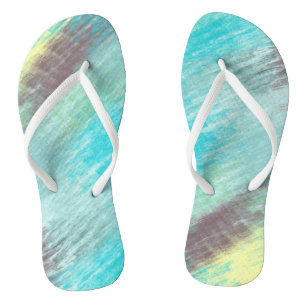 Turquoise, Groen en Mauve Marmer Abstract Teenslippers
