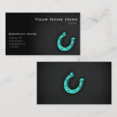 Turquoise groen Hoefijzer Visitekaartje (Voorkant / Achterkant)