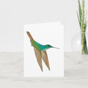 Turquoise groen Hummingbird Note Kaart