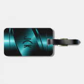 Turquoise groen metallic ontwerp bagagelabel (Achterkant horizontaal)