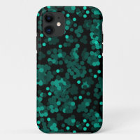 Turquoise groen polka dot patroon op zwart