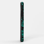 Turquoise groen polka dot patroon op zwart Case-Mate iPhone case (Achterkant/rechts)