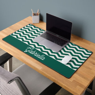 Turquoise groene Chevron zigzag streeppatroon Bureaumat