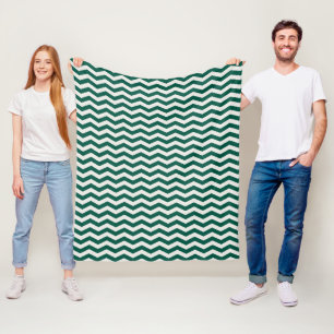 Turquoise groene Chevron zigzag streeppatroon Fleece Deken
