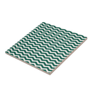 Turquoise groene Chevron zigzag streeppatroon Tegeltje