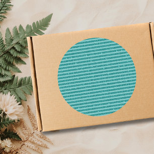 Turquoise Groene Glitter Horizontale Strepen Ronde Sticker