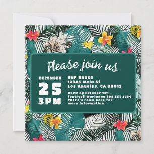 Turquoise Groene Tropische Jungle Bestemming Trouw Save The Date