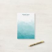 Turquoise groene waterverf achtergrond post-it® notes (Op bureau)