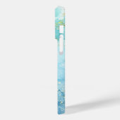 Turquoise Groene waterverf Glitter Case-Mate iPhone Case (Achterkant / Links)