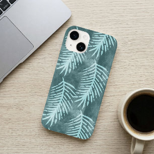 Turquoise groene waterverftechniek tropisch blad Case-Mate iPhone 14 hoesje