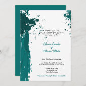 Turquoise Grunge - Join Marriage - Uitnodiging (Voorkant / Achterkant)