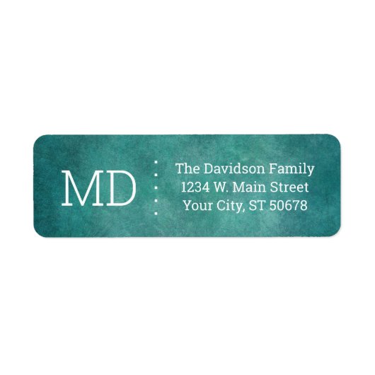 Turquoise grunge textuur etiket (Voorkant)