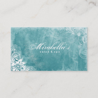 Turquoise grunge W de salon de carte de visite