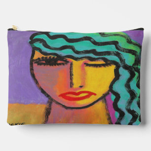 Turquoise haar Abstracte kunst Etui