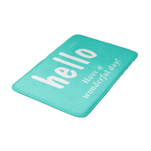 Turquoise Hallo Typografie  Badmat