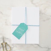 TURQUOISE HAPPY BIRTHDAY | GIFT-LABEL CADEAULABEL (Met Touw)