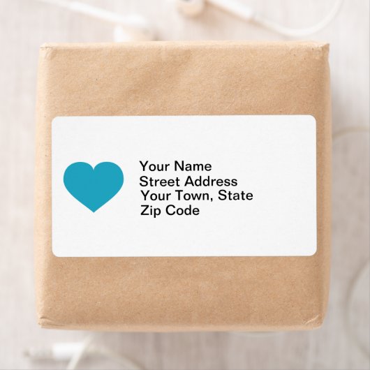 Turquoise hart etiket (Insitu)