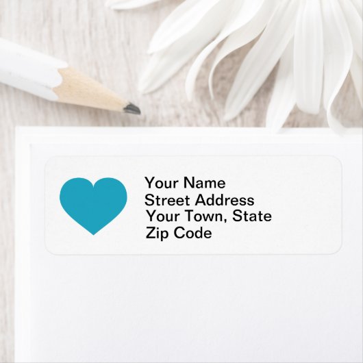 Turquoise hart etiket (Insitu)