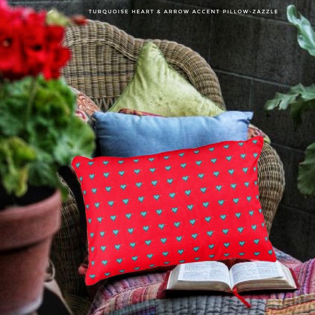Turquoise Hart & Pijl Accent Kussen (Creator heeft geüpload)