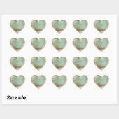 Turquoise Heart over ontkoppeling Hart Sticker (Vel)