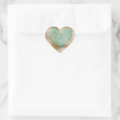 Turquoise Heart over ontkoppeling Hart Sticker (Tas)