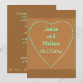 Turquoise Heart over tatoeages Kaart (Voorkant / Achterkant)