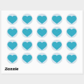 Turquoise Heart Ronde Sticker (Vel)
