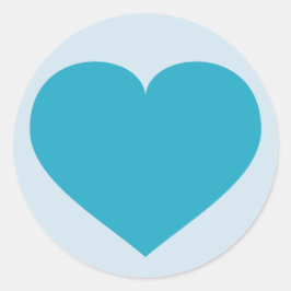 Turquoise Heart Ronde Sticker