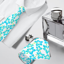 Turquoise Hibiscus Hawaïaans patroon