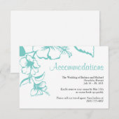 Turquoise Hibiscus Strand Bruiloft Accommodaties Informatiekaartje (Voorkant / Achterkant)