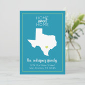 Turquoise Home Sweet Home - Texas Moving Aankondiging (Staand voorkant)
