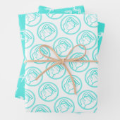 Turquoise Horoscope Star Sign Birthday Aquarius Inpakpapier Vel (In situ)