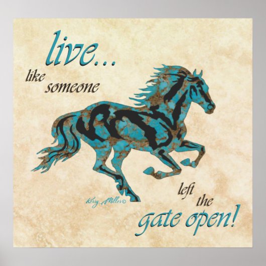 Turquoise Horse Poster (Voorkant)
