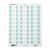 Turquoise Houndstooth Étiquettes de adresse de vac (Feuille entière)