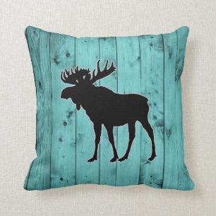 Turquoise Hout Teal Verweerd Schuur Rustieke Ela Kussen
