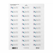 Turquoise Hummingbird Return Address Label (Full Sheet)