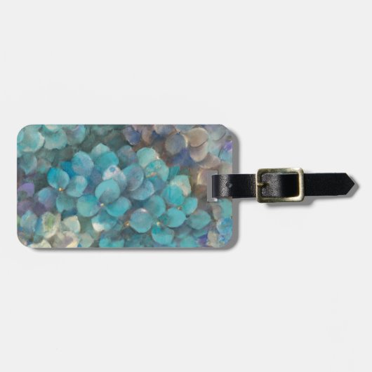 Turquoise Hydrangea Bagagelabel (Voorkant horizontaal)