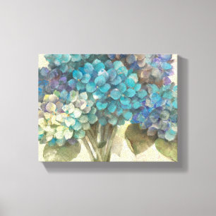 Turquoise Hydrangea Canvas Afdruk