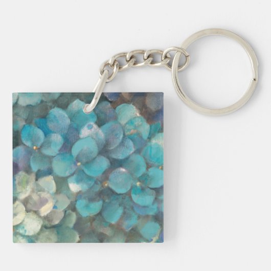 Turquoise Hydrangea Sleutelhanger (Achterkant)