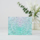 Turquoise Ice Flower Mandala Briefkaart (Staand voorkant)