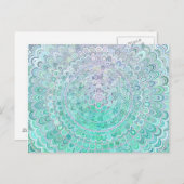Turquoise Ice Flower Mandala Briefkaart (Voorkant / Achterkant)
