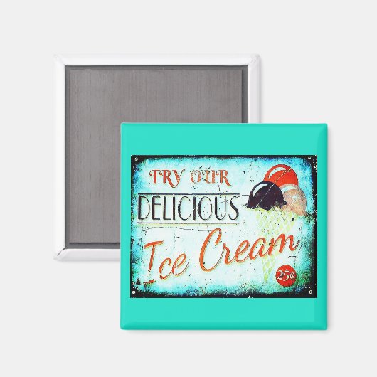 turquoise ijsblokjesmagneet magneet (Voorkant / Achterkant)