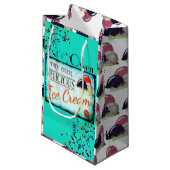  turquoise ijsgebak klein cadeauzakje (Voorkant Gekanteld)