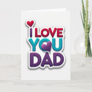 Turquoise Ik hou van jou papa kaart
