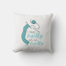 Turquoise, ik voel me knitty, zo knitty kussen