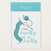 Turquoise, ik voel me knitty, zo knitty planner (Voorkant)
