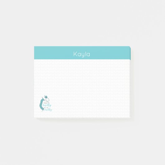 Turquoise, ik voel me knitty, zo knitty post-it® notes (Voorkant)