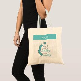 Turquoise, ik voel me knitty, zo knitty tote bag