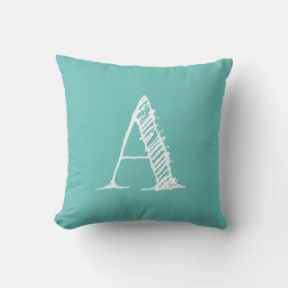 Turquoise Initiaal Monogram Sierkussen